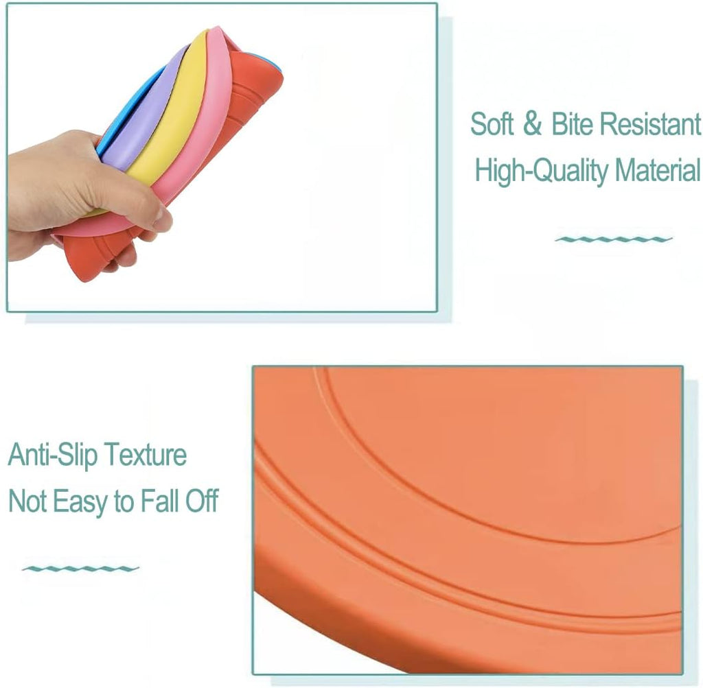 7 Inch Dog Flying Disc, Puppy Flyer Toy React Faster Training Interactive Toys for Small Medium Dog, Lightweight Durable and Water Resistant Floating Saucer (Green+Yellow)