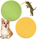 7 Inch Dog Flying Disc, Puppy Flyer Toy React Faster Training Interactive Toys for Small Medium Dog, Lightweight Durable and Water Resistant Floating Saucer (Green+Yellow)