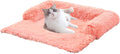 Calming Dog Bed Fluffy Plush Dog Mat for Furniture Protector with Removable Washable Cover for Large Medium Small Dogs and Cats,Detachable and Washable (Pink,Medium)