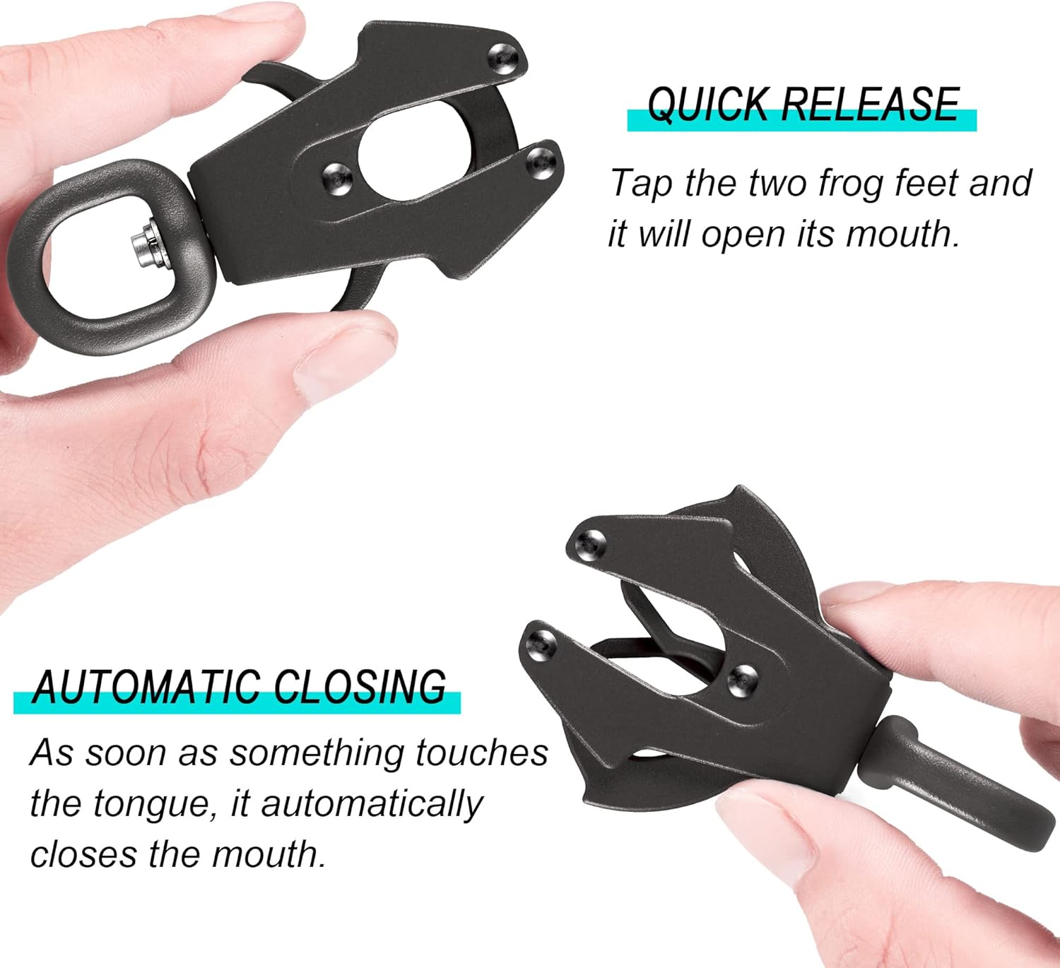 2/4/5/6FT Dog Leash, Heavy Duty Rope Leashes, Reflective Nylon Pet Lead with Aluminum Quick Release/Locking Tactical Frog Clip for Small Medium and Large Dogs, Black, 1/2 inch