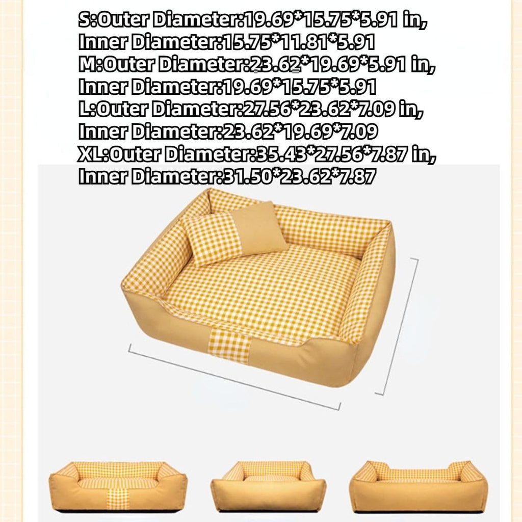 Dog Sofa Bed, Anti-Anxiety Puppy Cuddler Bed for Puppy Dog & Cat, Rectangle Cat Bed with Pillow, Detachable and Washable (Blue,Small)