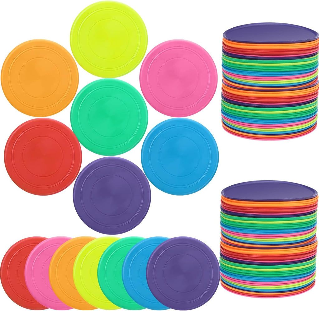 Flying Discs Bulk Flying Discs for Kids Soft Rubber Flyer Disk Outdoor for Children Adults Dogs Sports Party Favors, 7 Colors(28 Pcs)