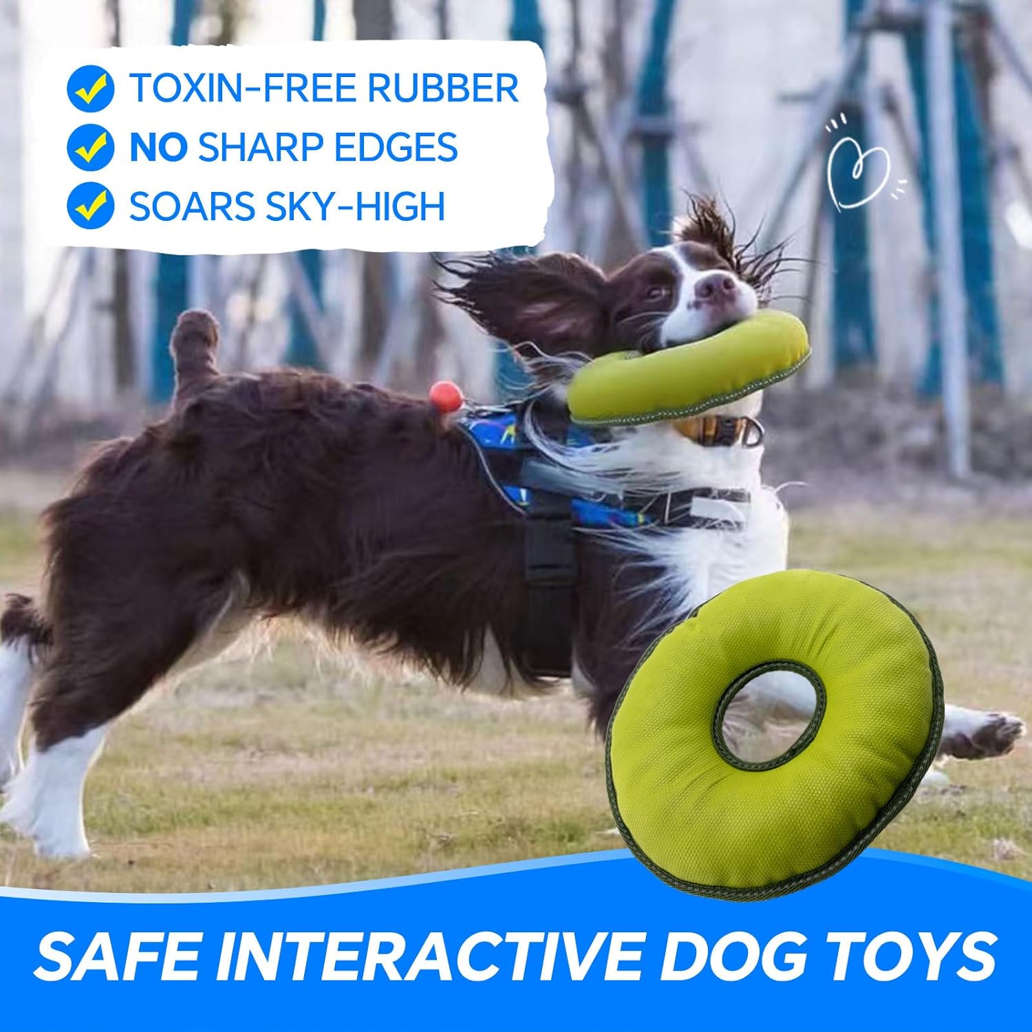 Dog Flying Disc, 10" Soft Dog Toys for Medium & Large Dogs, Waterproof & Bite-Resistant, Safe on Teeth, Anti-Dust, Wear-Resistant Dog Outdoor Water Toy, Great for Fetch Training (Green)