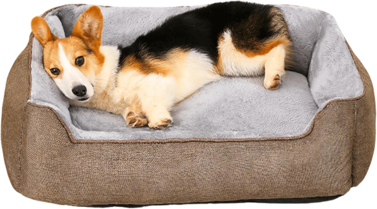 Dog Beds for Medium Dogs, Washable Dog Bed Comfortable and Breathable Pet Bed Rectangle Warming Dog Bed for Medium Dogs (Coffee,Small)