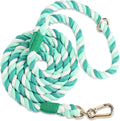 Rope Dog Leash Handmade Braided Cotton Rope Leashes with Heavy Duty Metal Clasp, Cute Dog Leash, Wedding Dog Leash (Moss Green, 5 FT)
