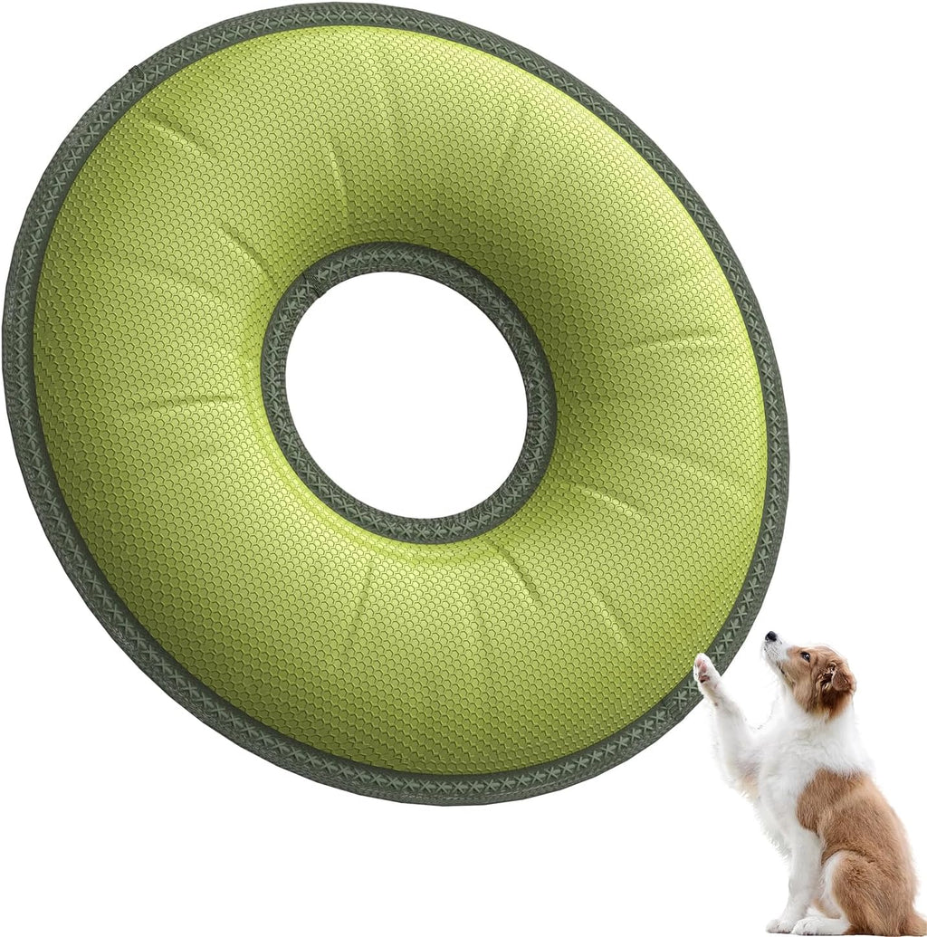 Dog Flying Disc, 10" Soft Dog Toys for Medium & Large Dogs, Waterproof & Bite-Resistant, Safe on Teeth, Anti-Dust, Wear-Resistant Dog Outdoor Water Toy, Great for Fetch Training (Green)