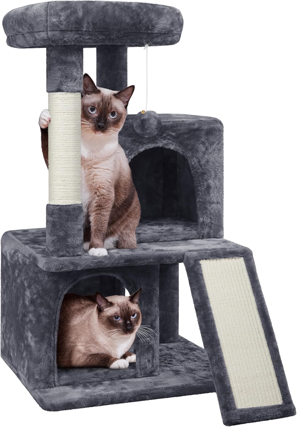 Cat Tree for Indoor Pets, 36in Tower Condo w/Extra Large Perch, Scratching Posts, Board, Dangling Ball, Play Structure for Kittens & Adult Cats